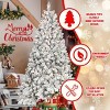 Flocked Artificial Christmas Tree with PVC Branches, Pine Cones, Colorful LED Lights, Fireproof Material, Hinged Foldable Design with Sturdy Base - 4 of 4