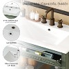Mshliw 30" Vintage Bathroom Vanity Cabinet with Rectangle Ceramic Sink, Tip-Out Drawer, Antique Handles & Solid Wood Legs - 2 of 4
