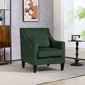 CAVINAS Luxury Chenille Accent Chair,Plush Armchair with High-Resilience Foam for Bedroom,Apartment,Waiting Room - 1 of 4
