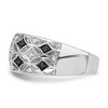 Black Bow Jewelry 1/8 Ctw Black & White Diamond 9mm Tapered Sterling Silver Ring - 3 of 4