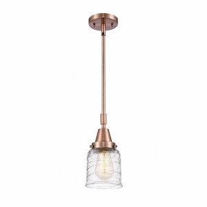 Bell - 1 Light Stem Hung Mini Pendant In Industrial Style-11.13 Inches Tall and 5 Inches Wide - 1 of 1