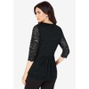 Roaman's Women's Plus Size Surplice Lace Top - 3 of 4