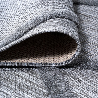 Transitional Diamond Trellis 3x5 Dark Gray Synthetic Area Rug
