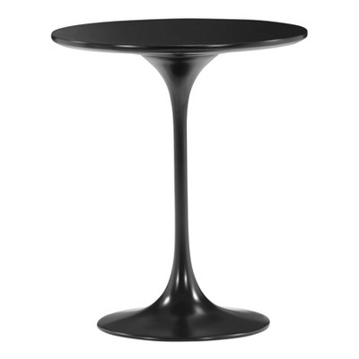 Mid-Century 23" Round Bevel Edge and Tulip Base End Table - Black - ZM Home