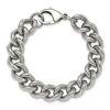 Black Bow Jewelry Men's 14.5mm Stainless Steel Textured Curb Chain Bracelet, 8.25 Inch - 3 of 4