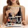 Jewelry Display Rack with 36 Holes Earring Holder, 10 Hooks Necklace Organizer, Velvet Ring Holder Dish - 4 of 4