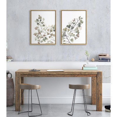 Natural Botanical Soft Splitfern and Maiden Canvas Art Set