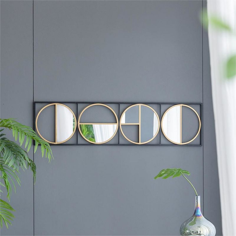 Eclectic Styling Metal Beaded Wall Mirror with Contemporary Design for Bedroom,Liveroom & Entryway-The Pop Home, 2 of 8