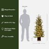 LuxenHome 5Ft Pre-Lit Artificial Pine Christmas Tree with Pinecones and Black Square Planter Pot Green - 4 of 4