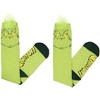 Dr Seuss The Grinch Women's Christmas Plush Grinch Face Knee-High Gripper Slipper Sock Green - 4 of 4