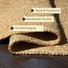 Hand Woven Jute Braided Rug 18x30 Inch Half Round Vintage Boho Reversible Doormat Entryway Farmhouse - 2 of 4