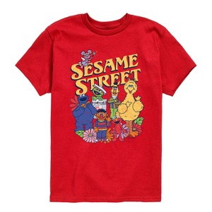 Boys' - Sesame Street - SS Group Flowers Short Sleeve Graphic T-Shirt - 1 of 3