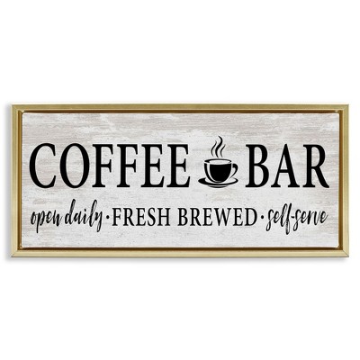 Stupell Industries Coffee Bar Cafe Rustic Sign, 31" x 14"