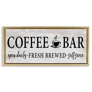 Stupell Industries Coffee Bar Cafe Rustic Sign, 31" x 14" - 1 of 4