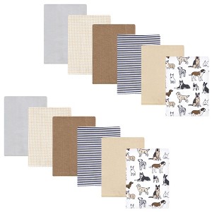 Hudson Baby Infant Boy Flannel Burp Cloth 12pk, Handsome Dogs, One Size - 1 of 4