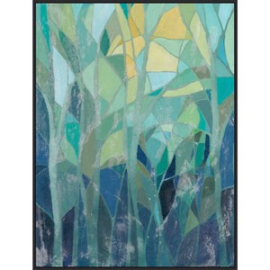 Amanti Art 32"x42" Stained Glass Forest I by Grace Popp Framed Canvas Wall Art Print: Modern Abstract Landscape - 1 of 4