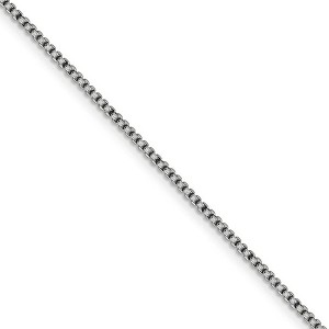 Black Bow Jewelry 1.5mm 14k White Gold Hollow Round Box Chain Necklace - 1 of 4