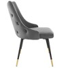 Modway Adorn Tufted Performance Velvet Accent Dining Side Chair, Gray - 2 of 4