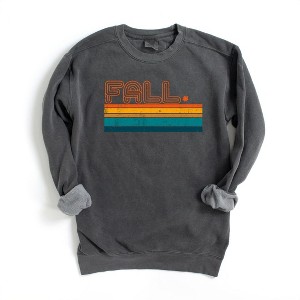 Simply Sage Market Women's Garment Dyed Graphic Sweatshirt Retro Fall Stripes - 1 of 2