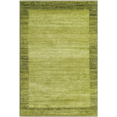 Light Green 4' x 6' Stain-Resistant Synthetic Area Rug