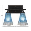 Toltec Lighting Uptowne 2 - Light Vanity in  Dark Granite with 5.5" Fluted Teal Crystal  Shade - 2 of 2