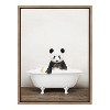 18" x 24" Sylvie Panda Waving in Rustic Bath Framed Canvas by Amy Peterson - Kate & Laurel All Things Decor - image 2 of 4