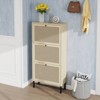 ALEXOUN Rattan 3 Door Shoe Rack - Freestanding Shoe Storage Cabinet,Easy to Assemble & Spacious Organizer for Entryway, Living Room,Porch - 2 of 4