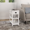 Lyngins Retro Narrow Side Table with Storage, 180° Open Storage Cabinet & Bottom Shelf, Flip Over Design End Table for Living Room, Bedroom Nightstand - 3 of 4