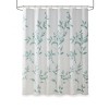SEVOBAL Shower Curtain Burnout Botanical Floral Design Lightweight Sheer Fabric for Modern Bathroom Style, Seafoam, 72"*72"*0.13" - 2 of 4