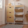 Natural Rattan Shoe Cabinet with 3 Flip Doors and 1 Drawer and Adjustable Shelf, Freestanding Shoe Storage Organizer for Entryway, Hallway - 4 of 4