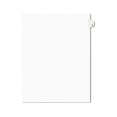 Avery-Style Legal Exhibit Side Tab Divider Title: 77 Letter White 25/Pack 01077
