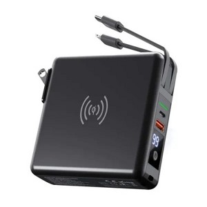 TechLok™ Power5 USB and Wireless Multi Charger and Power Bank, Black - 1 of 4