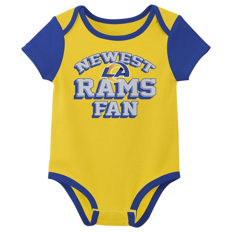 NFL Los Angeles Rams Infant Boys&#39; 3pk Bodysuit, 2 of 5