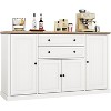 58" Buffet Sideboard Cabinet with Storage, Modern Coffee Bar Cabinet with 2 Drawers & 4 Doors, Kitchen Buffet Table for Dining Room, Living Room - 2 of 4