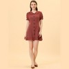 Allegra K Women's Ruffle Peter Pan Collar Casual Button-up Checkered Dress - 2 of 4