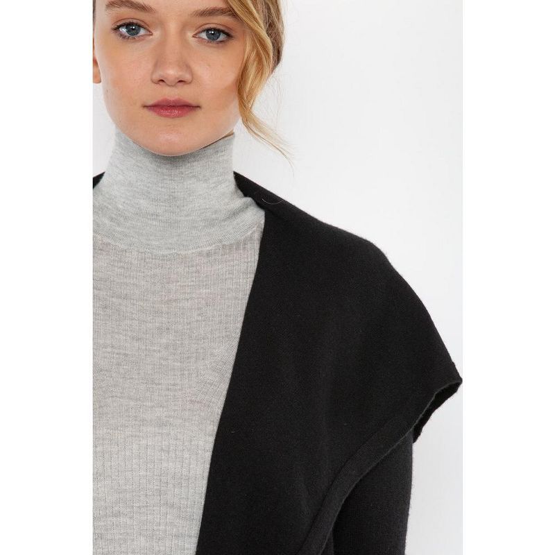 JENNIE LIU Women's 100% Pure Cashmere Long Sleeve Belted Cardigan Sweater, 3 of 5