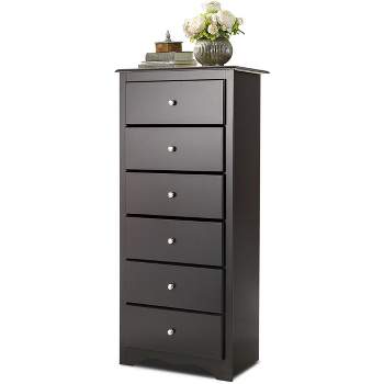 Costway 6 Drawer Chest Dresser Clothes Storage Bedroom Tall Furniture Cabinet