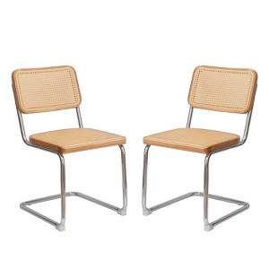 NicBex Rattan Backrest Dining Chair Set of 2 Modern Upholstered Accent Chair with Cushion Seats for Dining Room - 1 of 4