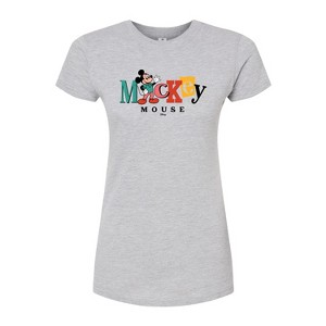 Women's - Disney - Mickey Mixed Fonts Juniors Fitted Graphic T-Shirt - 1 of 3