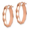 Black Bow Jewelry 4mm Twisted Oval Hoop Earrings in 14k Rose Gold, 22mm (7/8 Inch) - 2 of 4