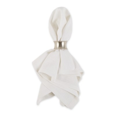 White Cotton Square Woven Napkin Set of 6