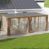Resenkos Outdoor Garden Gazebo, Sunshade Gazebo Canopy,12' x 19' Pergola with Adjustable Louvered, Outdoor Pergola with Curtains and Netting, Natural - 3 of 4