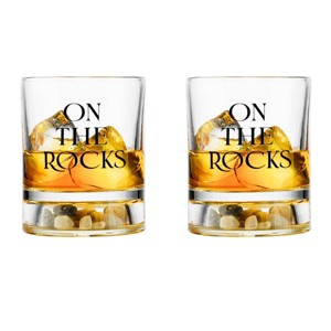 Godinger Silver Set of 2 Rocks Double Old Fashion Glasses: Crystal, 10 oz Capacity, Dishwasher-Safe Drinkware, Clear - 1 of 4