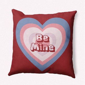 16"x16" Valentine's Day Be Mine Square Throw Pillow Buddha - e by design: Indoor Decorative Polyester Fiber - 1 of 4