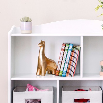 White Wooden Kids' Toy Storage Organizer with Cubbies