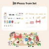 Wooden Train Table for Kids,  Activity Play Set with Reversible Top, Train Tracks & Built-in Storage, Natural Wood Toddler Toy - 3 of 4