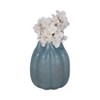 Coastal Glass Vase - Elegant Urchin Shape - Sturdy Handcrafted Glass - Modern Decorative Accent for Home, Office, Bedroom & Living Room - Blue - 3 of 4