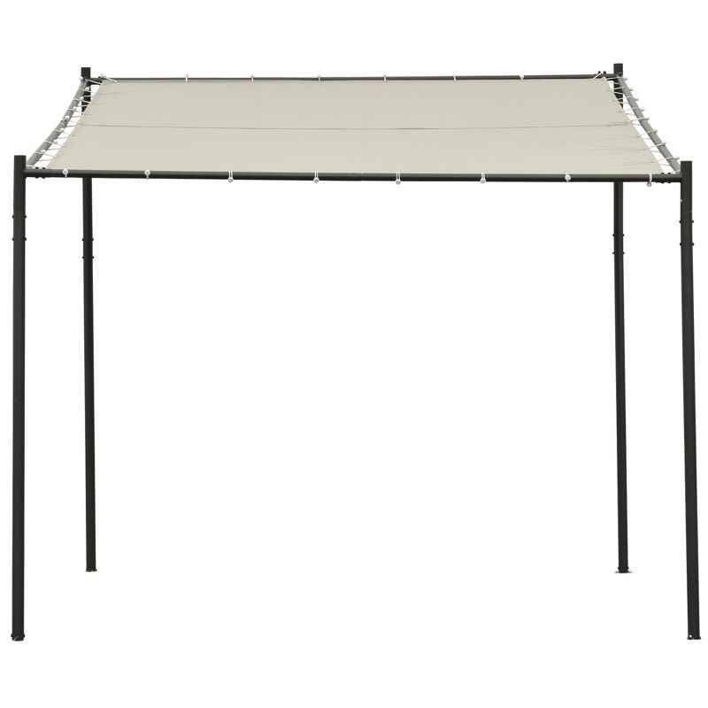 Outsunny 10' x 9' Outdoor Wall Patio Gazebo Canopy with PVC Coated Polyester Roof, Steel Frame, & Spacious Build, 4 of 9