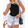 Clearlove Womens Solid T Shirts - Trendy Tshirt Halter Neck Tank Top Sleeveness Clothes Sport Casual Vest Vacation Blouse. - 2 of 4