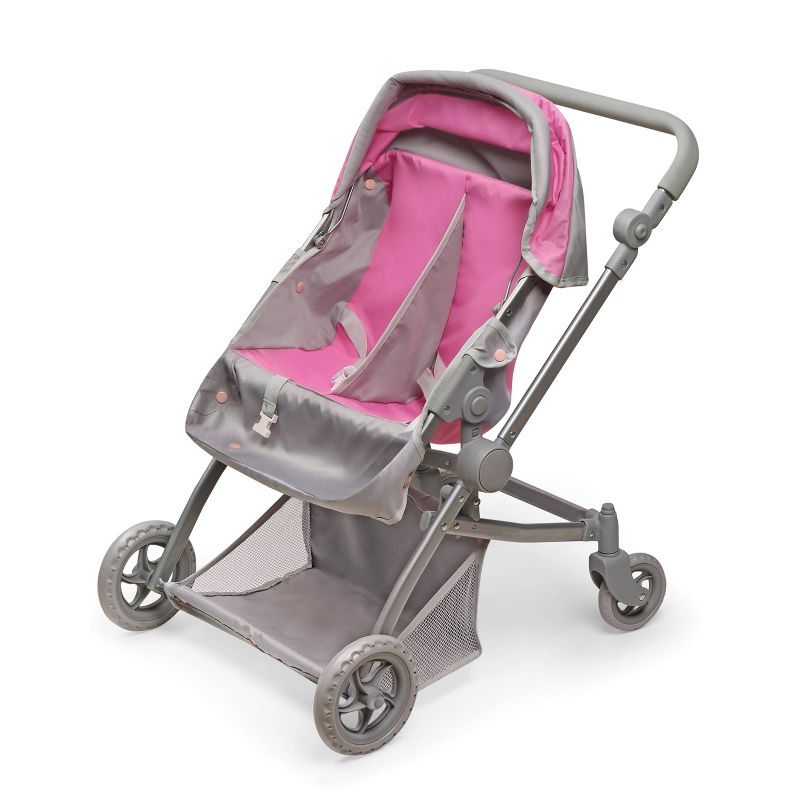 Voyage Twin Carriage Doll Stroller - Gray/Pink, 6 of 9